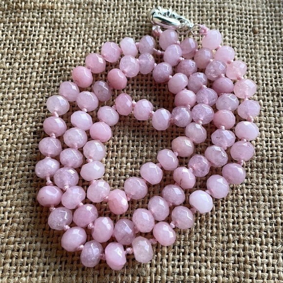 Rose Quartz Rondelle Stone knotted Handmade New Amazing Quality New - Picture 5 of 13